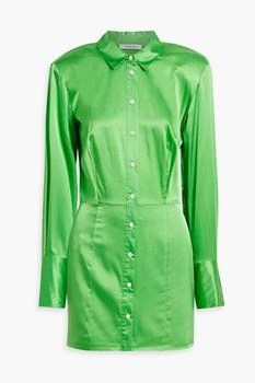 FRAME | Silk-blend satin mini shirt dress 4.5折