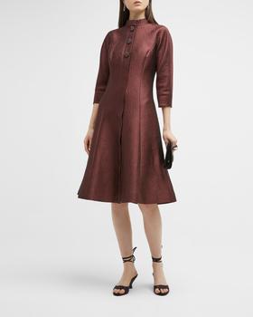 推荐Jacquard Button-Front Coat Dress商品