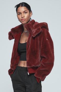 faux fur zip up jacket