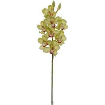 商品1 Silk Cymbidium Orchid Stem Green 30" with 10 Gorgeous Flowers and 2 Buds. Great Alone or in an Arrangement for Wedding Home or Office图片