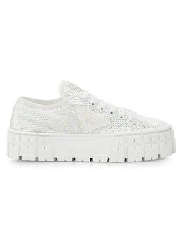 Prada | Paillettes Wheel Lug-Sole Platform Sneakers商品图片,