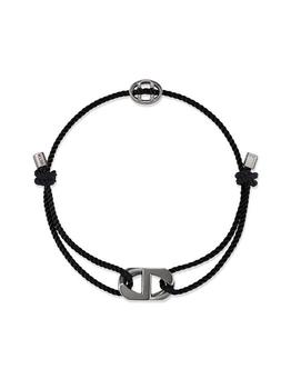 商品hyeres-lor | Heriter Silver Curve Emblem String Bracelet Black Chrome,商家W Concept,价格¥1295图片