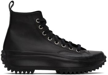 Converse | Black Leather Run Star Hike High Sneakers商品图片,独家减免邮费