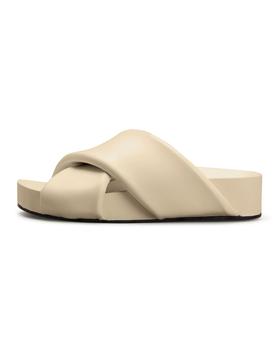 推荐Lambskin Crisscross Slide Sandals商品