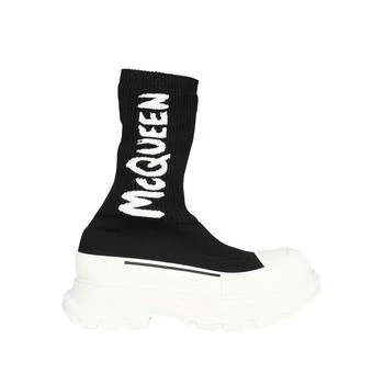 Alexander McQueen | Alexander Mcqueen Sock-Style Logo-Print Boots 4折