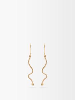 推荐Lucky Snake diamond & 18kt rose-gold earrings商品