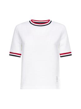推荐Thom Browne Short-Sleeved RWB Stripe T-Shirt商品