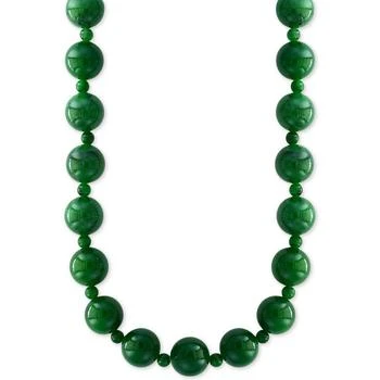 EFFY Collection EFFY® Dyed Green Jade (4 & 10mm) Bead 20" Statement Necklace