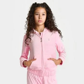 推荐Girls' Juicy Couture Plush Velour Full-Zip Hoodie商品