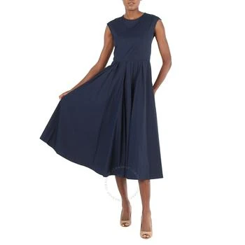 推荐Max Mara Midnight Blue Filly Poplin Pleated Midi Dress, Brand Size 34 (US Size 0)商品