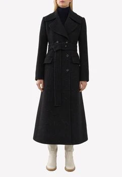 Chloé | Double-Breasted Wool Tweed Trench Coat,商家Thahab,价格¥14417