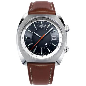 Alpina | Men's Swiss Automatic Startimer Pilot Heritage Brown Leather Strap Watch 42mm商品图片,