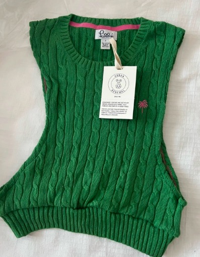 推荐Pulitzer relaxed sweater vest in bright green knit（无吊牌，Brand：Pulitzer）商品