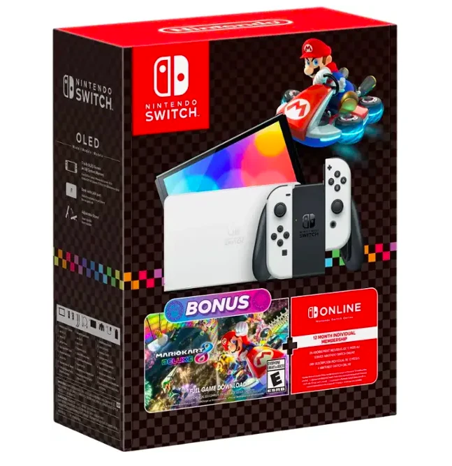 Nintendo | Nintendo Switch – OLED Model: Mario Kart 8 Deluxe Bundle - Multi,商家折扣挖宝区,价格¥1513