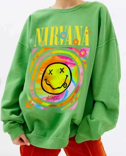 BEYOND | 【瑕疵：起球】Nirvana Smiley Face Crewneck Sweatshirt 9折, 独家减免邮费