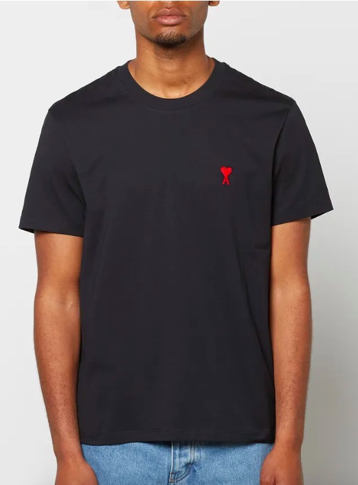 AMI | AMI Men's De Coeur T-Shirt - Black（包装破损）商品图片,7.1折, 独家减免邮费