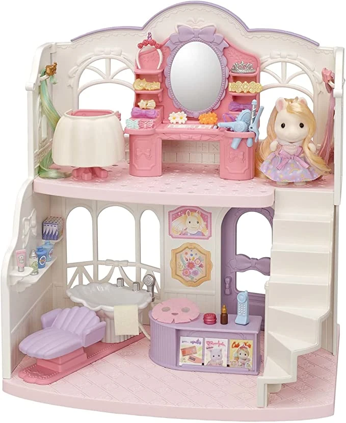 Calico Critters | Calico Critters Pony's Stylish Hair Salon, Dollhouse Playset with Figure and Accessories 