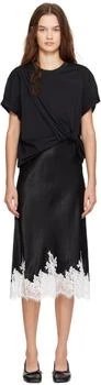 3.1 Phillip Lim | Black Draped T-Shirt Slip Combo Midi Dress,商家Ssense US,价格¥4522