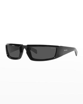 prada墨镜, Prada | Rectangle Plastic Wrap Sunglasses商品图片 