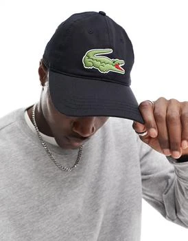 推荐Lacoste large front logo cap in black商品