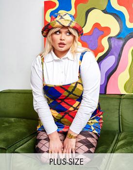 S Rothschild & CO衣服, Labelrail | Labelrail x Francesca Perks 70's check print velvet mini dress in multi co-ord商品图片 7折