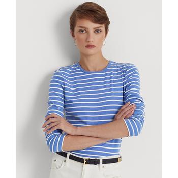 商品Ralph Lauren | Women's Striped Stretch Cotton Long-Sleeve T-Shirt,商家Macy's,价格¥353图片