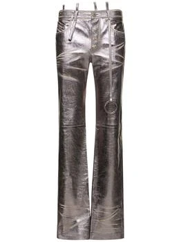 The Attico | Destroyed Mirror Leather Straight Pants,商家LUISAVIAROMA,价格¥15865