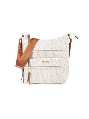 Calvin Klein | Kiara Monogram Faux Leather Crossbody Bag商品图片,5.4折