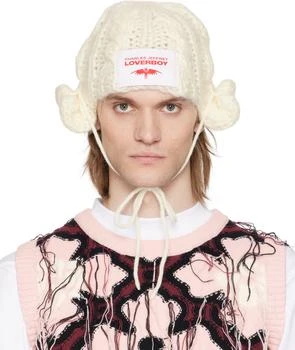 Charles Jeffrey Loverboy | White Chunky Aviator Beanie,商家SSENSE HK,价格¥590