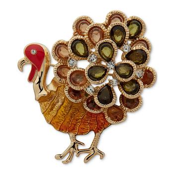 商品Gold-Tone Brown Multi Stone Turkey Pin图片