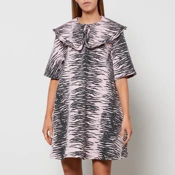 推荐Ganni Women's Print Denim Mini Dress - Tiger Stripe Light Lilac商品