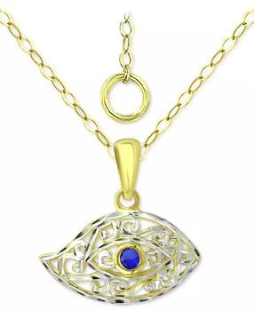 Giani Bernini | Lab-Grown Blue Sapphire Evil Eye Filigree Pendant Necklace, 16" + 2" extender, Created for Macy's,商家Macy's,价格¥150