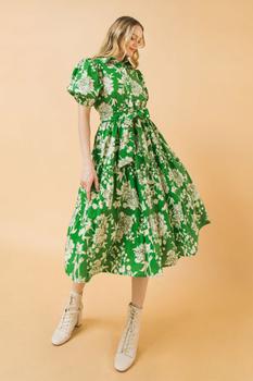 商品Jealous Tomato | Puff Sleeve Floral Poplin Dress,商家Lord & Taylor,价格¥226图片