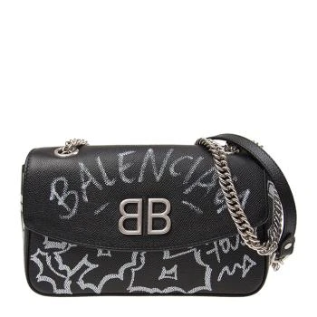 Balenciaga | Balenciaga 巴黎世家 女士黑色涂鸦印花单肩挎包 516919-0OTAN-1090 满$1享9.5折, 包邮包税, 满折