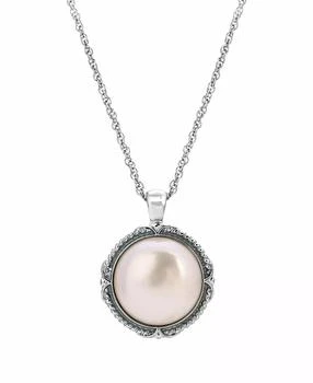 2028 | Women's Imitation Pearl Round Stone Pendant Necklace,商家Macy's,价格¥144