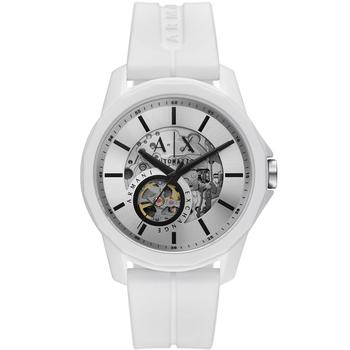 Armani Exchange | Men's Automatic in White Case with White Silicone Strap Watch, 44mm商品图片,