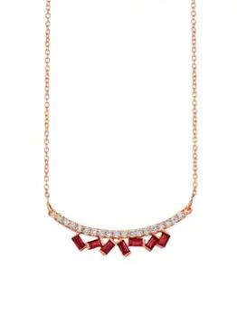 推荐14K Strawberry Gold®, Passion Ruby™ & Nude Diamond™ Pendant Necklace商品