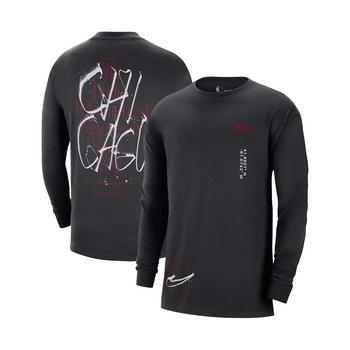 推荐Men's Black Chicago Bulls Courtside Established City Max90 Long Sleeve T-shirt商品