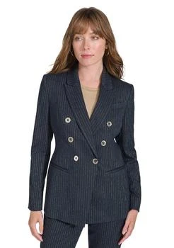 Tommy Hilfiger | Women's Double Breaster Lurex Pinstripe Blazer,商家Belk,价格¥442
