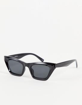 ASOS | ASOS DESIGN frame square cat eye sunglasses with bevel in black商品图片,7.7折