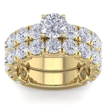 6 Carat Round Shape Lab Grown Diamond Bridal Set In 14 Karat Yellow Gold