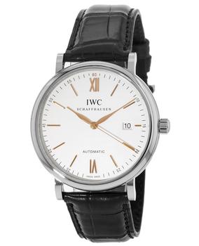 IWC Schaffhausen | IWC Portofino Automatic Silver Dial Black Leather Strap Men's Watch IW356517商品图片,9.6折