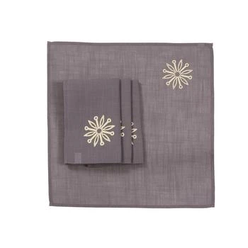 Manor Luxe | Sparkling Snowflakes Embroidered Single Layer Christmas Napkins - Set of 4,商家Macy's,价格¥290