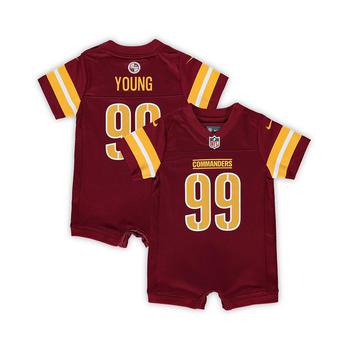 NIKE | Newborn and Infant Boys and Girls Chase Young Burgundy Washington Commanders Game Romper Jersey商品图片,