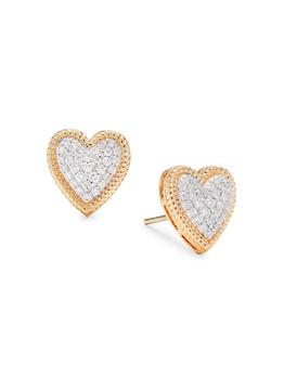 商品14K Yellow Gold & 0.56 TCW Heart Shape Stud Earrings图片