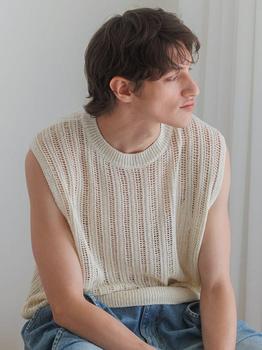 商品KNITLY | Linen Net Round Vest Natural,商家W Concept,价格¥510图片