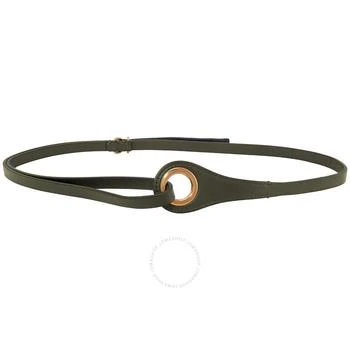 Burberry | Burberry Grommet Detail Lambskin Belt In Dark Olive, Size Small/Medium,商家Jomashop,价格¥593