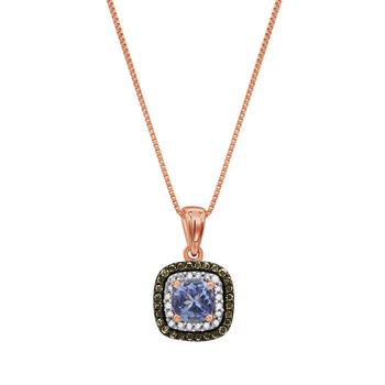 商品DiamondMuse | Diamond Muse 0.15 cttw 14KT White Gold Tanzanite Diamond Accent Pendant Necklace for Women,商家Jomashop,价格¥3710图片
