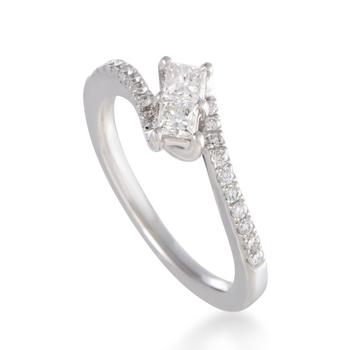 商品LB Exclusive | 14K White Gold 0.75 ct Diamond Curved Engagement Ring,商家Jomashop,价格¥4879图片