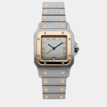 Cartier | Cartier Grey 18K Yellow Gold And Stainless Steel Santos W20030C4 Women's Wristwatch 29 mm商品图片,